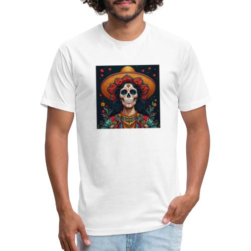 Charra Skull Art | Traditional Mexican Design - Unisex Poly/Cotton T-Shirt