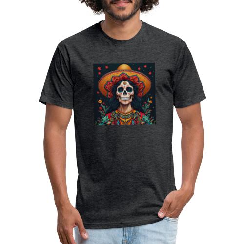 Charra Skull Art | Traditional Mexican Design - Unisex Poly/Cotton T-Shirt
