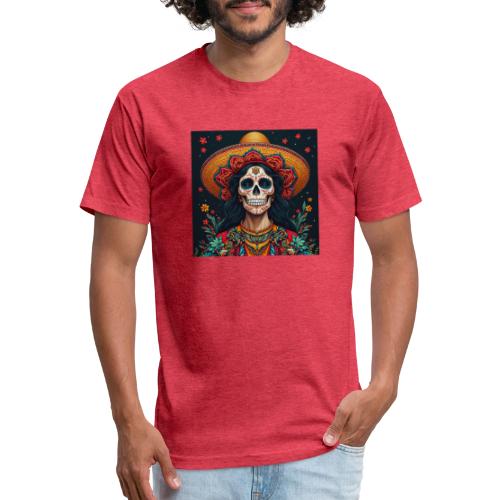 Charra Skull Art | Traditional Mexican Design - Unisex Poly/Cotton T-Shirt