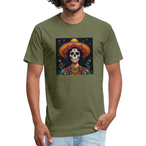 Charra Skull Art | Traditional Mexican Design - Unisex Poly/Cotton T-Shirt
