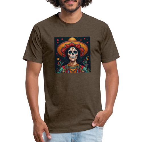 Charra Skull Art | Traditional Mexican Design - Unisex Poly/Cotton T-Shirt