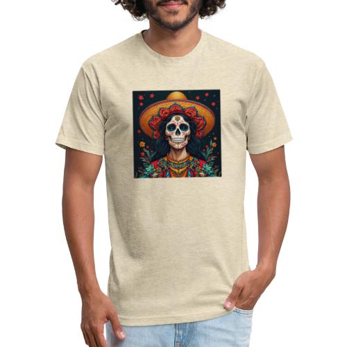 Charra Skull Art | Traditional Mexican Design - Unisex Poly/Cotton T-Shirt