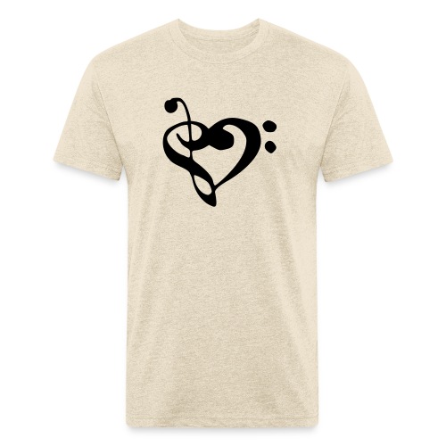 musical note with heart - Men’s Fitted Poly/Cotton T-Shirt