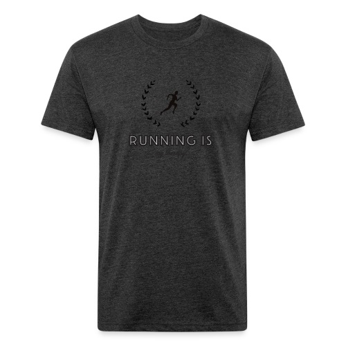 Running is my therapy - Men’s Fitted Poly/Cotton T-Shirt