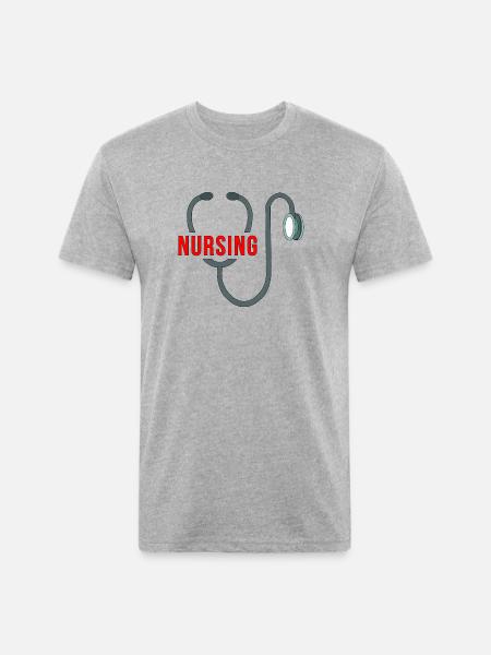 Stethoscope Nursing - Unisex Poly/Cotton T-Shirt - heather gray