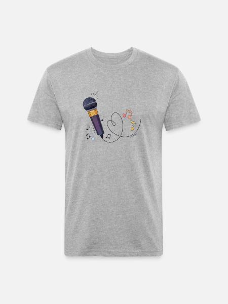 Microphone Music - Unisex Poly/Cotton T-Shirt - heather gray
