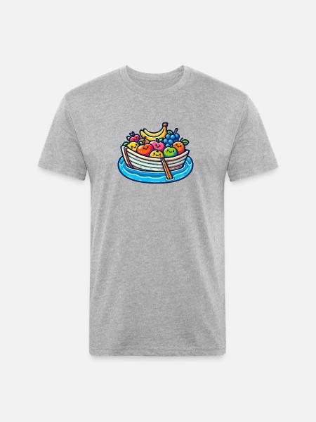 Fruity Boat Adventure - Unisex Poly/Cotton T-Shirt - heather gray