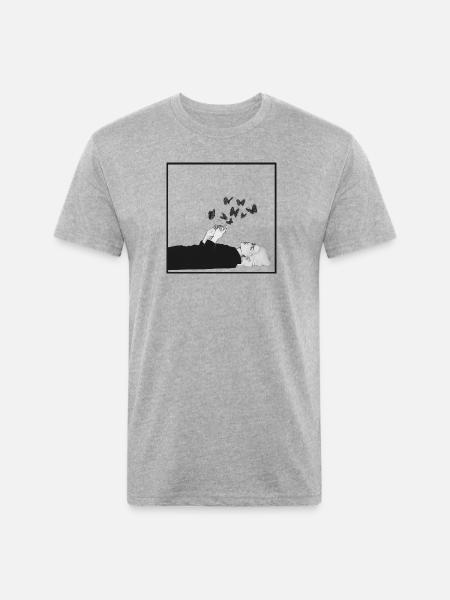 Breath of Butterflies - Unisex Poly/Cotton T-Shirt - heather gray