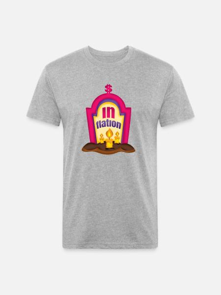 Halloween Inflation Grave - Unisex Poly/Cotton T-Shirt - heather gray