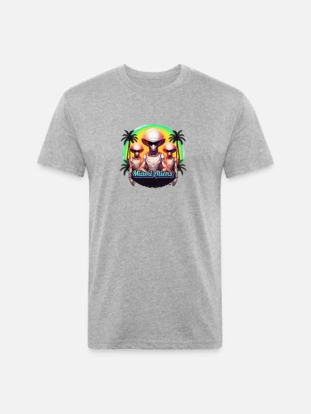 miami aliens - Unisex Poly/Cotton T-Shirt - heather gray