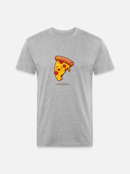 pizza slice - Unisex Poly/Cotton T-Shirt - heather gray