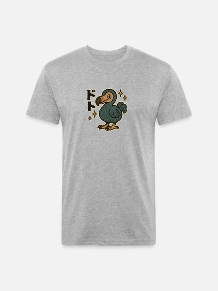 Dodo Bird Japanese - Unisex Poly/Cotton T-Shirt - heather gray