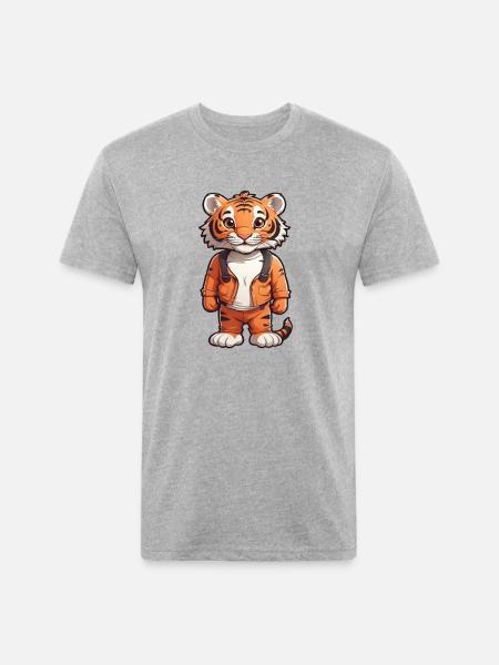 TIGER KING - Unisex Poly/Cotton T-Shirt - heather gray