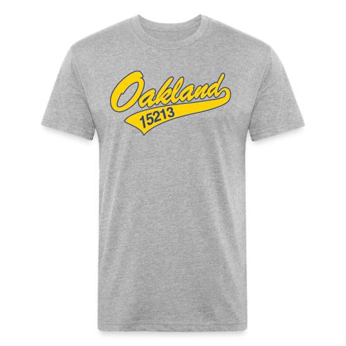 Oakland Gold_blue stroke - Unisex Poly/Cotton T-Shirt