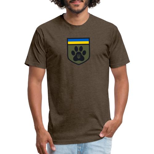 UKRAINE FELINE DEFENSE FORCE EMBLEM - Men’s Fitted Poly/Cotton T-Shirt
