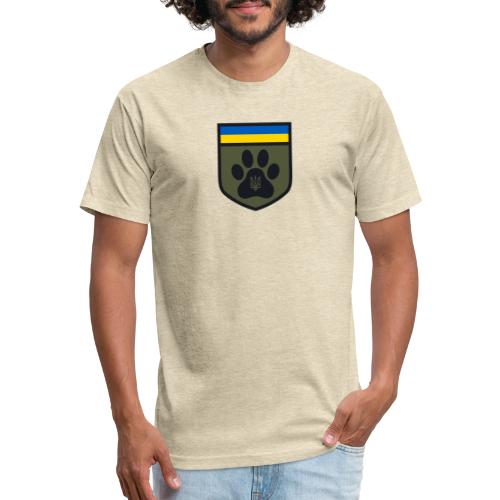 UKRAINE FELINE DEFENSE FORCE EMBLEM - Men’s Fitted Poly/Cotton T-Shirt
