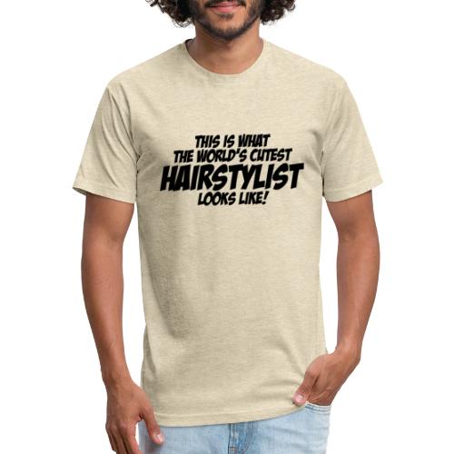 Cute Hairstylist - Men’s Fitted Poly/Cotton T-Shirt