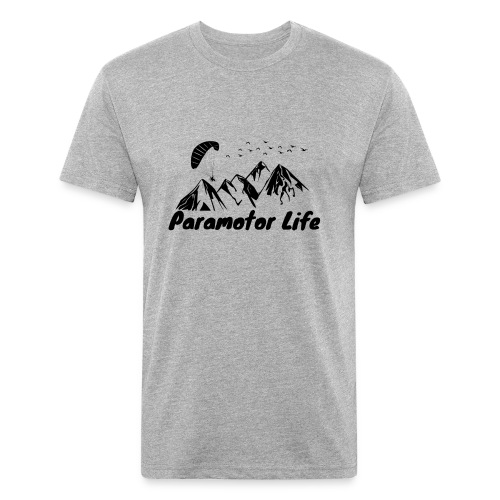 Paramotor Life Mountains Design - Men’s Fitted Poly/Cotton T-Shirt