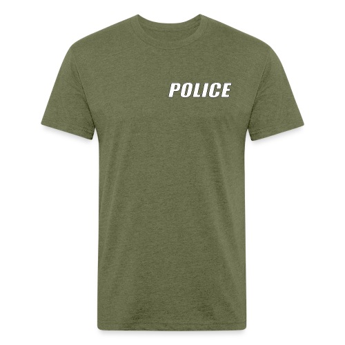 Police White - Fitted Cotton/Poly T-Shirt by Next Level