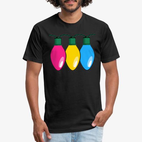 Pansexual Pride Christmas Lights - Fitted Cotton/Poly T-Shirt by Next Level