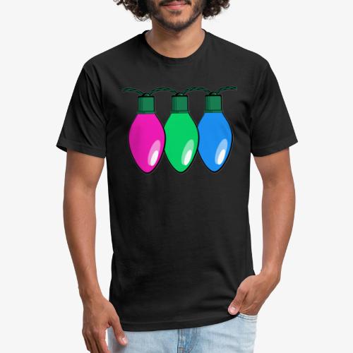 Polysexual Pride Christmas Lights - Fitted Cotton/Poly T-Shirt by Next Level