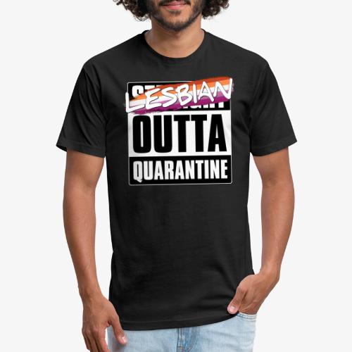 Lesbian Outta Quarantine - Lesbian Pride - Fitted Cotton/Poly T-Shirt by Next Level