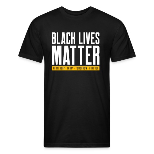 Black Lives Matter (Gold) - Fitted Cotton/Poly T-Shirt by Next Level