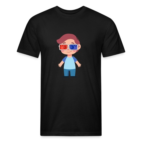 Boy with eye 3D glasses - Fitted Cotton/Poly T-Shirt by Next Level