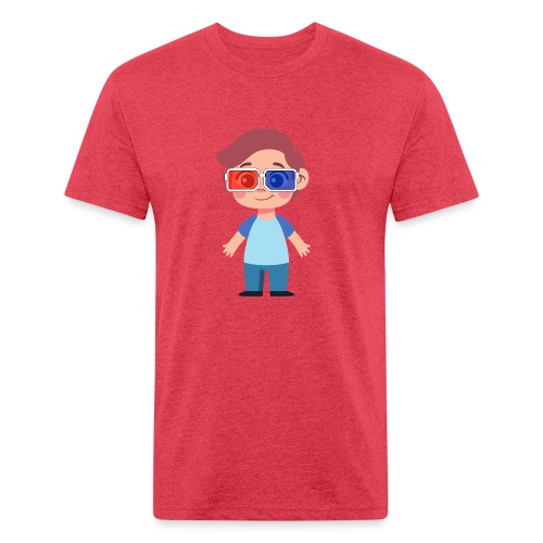 Boy with eye 3D glasses - Fitted Cotton/Poly T-Shirt by Next Level