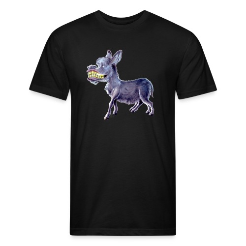 Funny Keep Smiling Donkey - Fitted Cotton/Poly T-Shirt by Next Level