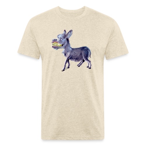 Funny Keep Smiling Donkey - Fitted Cotton/Poly T-Shirt by Next Level