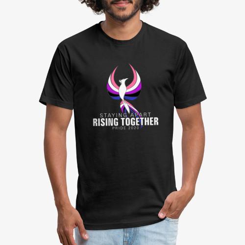 Genderfluid Staying Apart Rising Together Pride - Fitted Cotton/Poly T-Shirt by Next Level