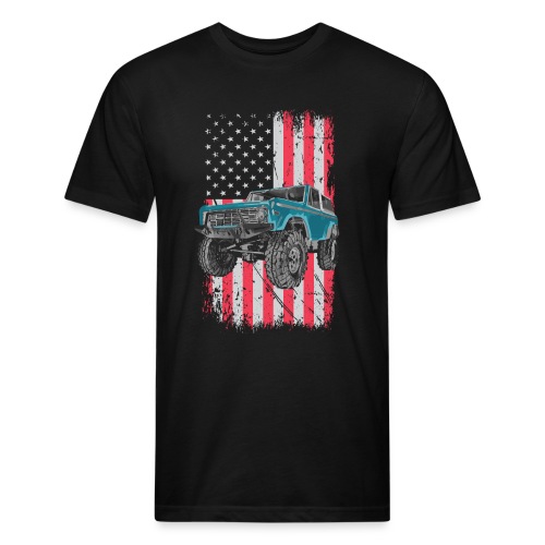 Bronco Drop the Hammer Truck Men's T-Shirt - Fitted Cotton/Poly T-Shirt by Next Level