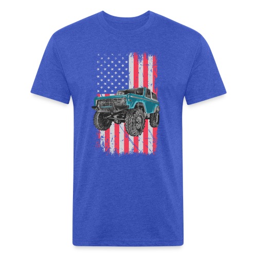 Bronco Drop the Hammer Truck Men's T-Shirt - Fitted Cotton/Poly T-Shirt by Next Level