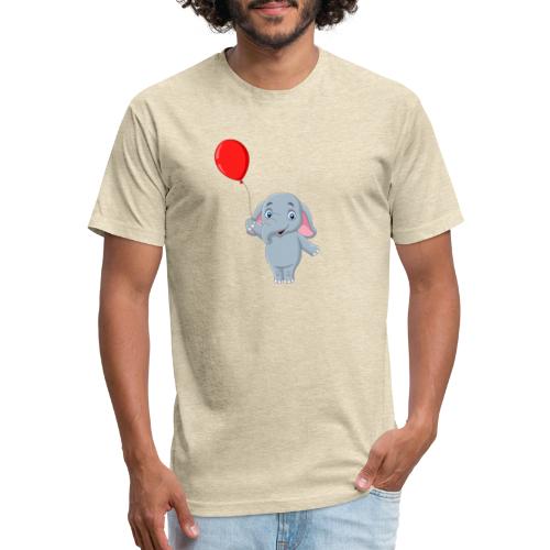 Baby Elephant Holding A Balloon - Fitted Cotton/Poly T-Shirt by Next Level