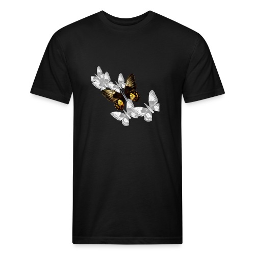 Bullet With Butterfly Wings In Flight. - Fitted Cotton/Poly T-Shirt by Next Level