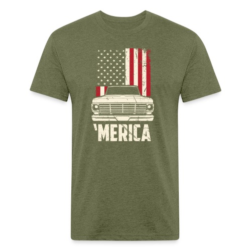 'Merican F100 Truck Men's T-Shirt - Fitted Cotton/Poly T-Shirt by Next Level