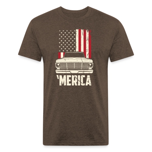 'Merican F100 Truck Men's T-Shirt - Fitted Cotton/Poly T-Shirt by Next Level