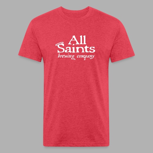 All Saints Logo White - Fitted Cotton/Poly T-Shirt by Next Level