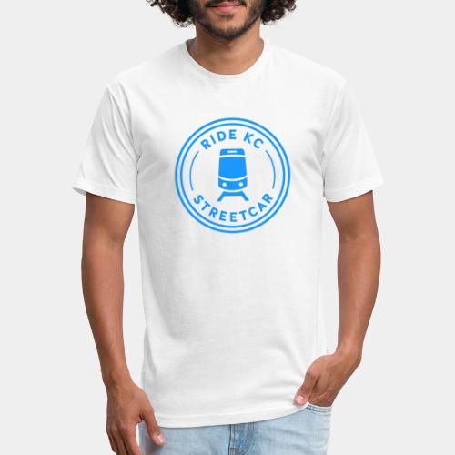 KC Streetcar Stamp Blue - Fitted Cotton/Poly T-Shirt by Next Level