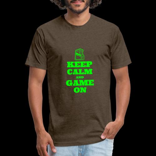 Keep Calm and Game On | Retro Gamer Arcade - Fitted Cotton/Poly T-Shirt by Next Level