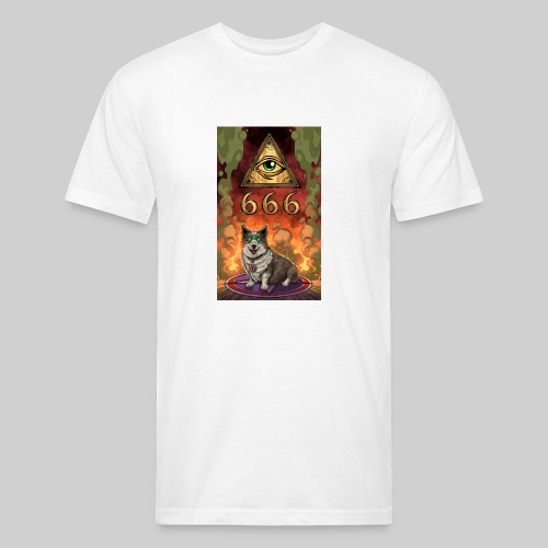 Satanic Corgi - Fitted Cotton/Poly T-Shirt by Next Level