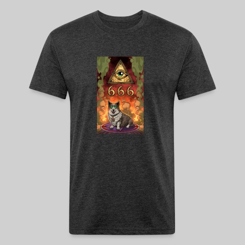 Satanic Corgi - Fitted Cotton/Poly T-Shirt by Next Level