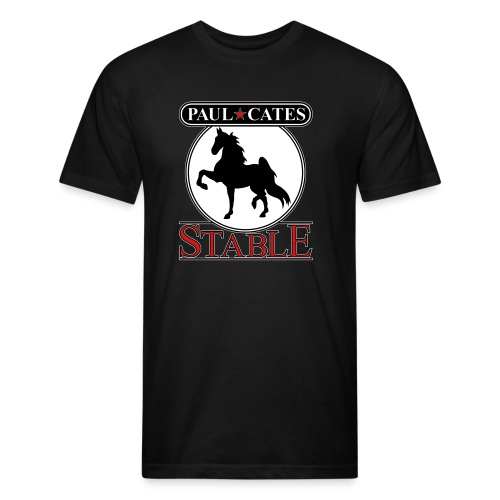 Paul Cates Stable dark shirt with sleeve decal - Fitted Cotton/Poly T-Shirt by Next Level