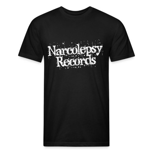 Narcolepsy Records Logo/White - Men’s Fitted Poly/Cotton T-Shirt
