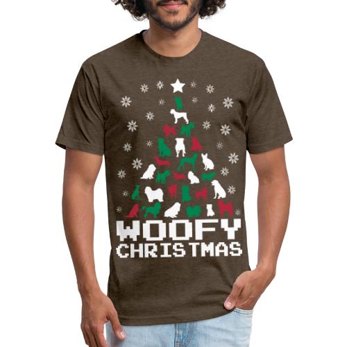 Woofy Christmas Tree - Men’s Fitted Poly/Cotton T-Shirt