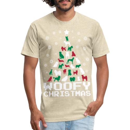 Woofy Christmas Tree - Men’s Fitted Poly/Cotton T-Shirt