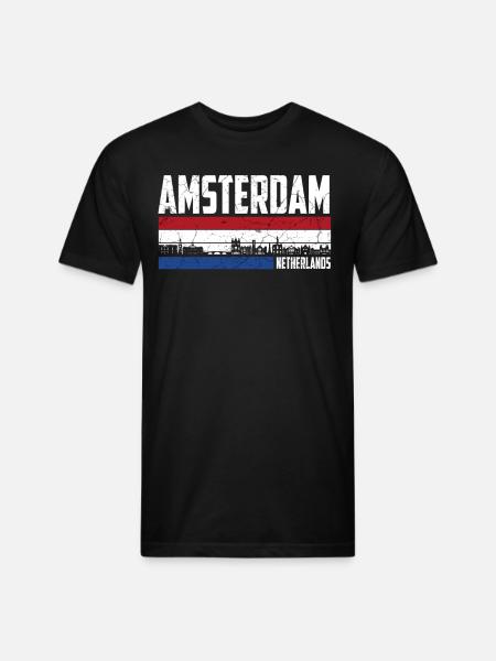 Amsterdam, Netherlands - Unisex Poly/Cotton T-Shirt - black
