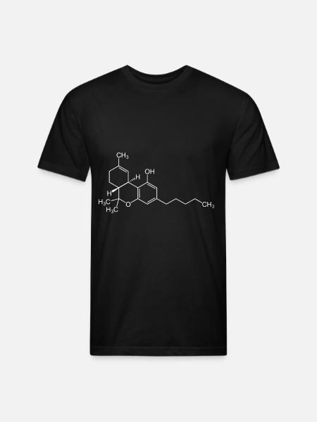 THC Cannabis Weed Chemical Symbol Science Geeky - Unisex Poly/Cotton T-Shirt - black