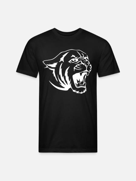 Cougar Tiger Face - Unisex Poly/Cotton T-Shirt - black
